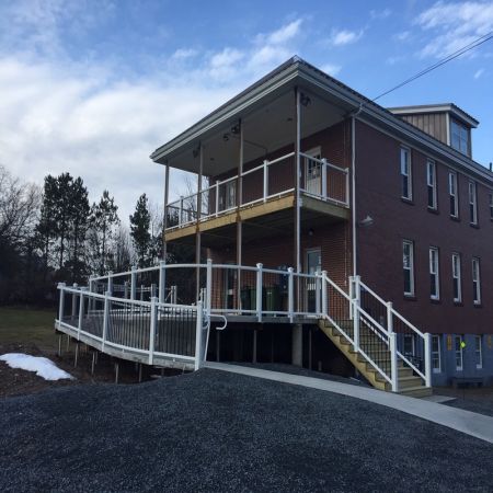 Outside view of Program Building and deck at the MARC